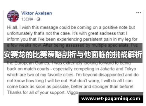 安赛龙的比赛策略剖析与他面临的挑战解析