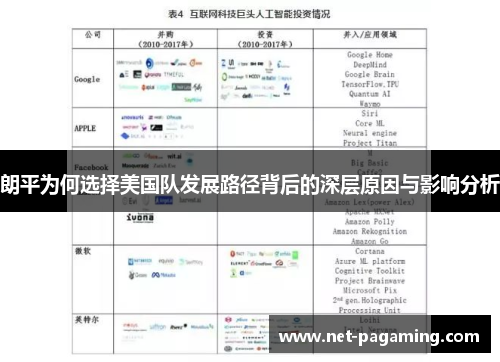 朗平为何选择美国队发展路径背后的深层原因与影响分析