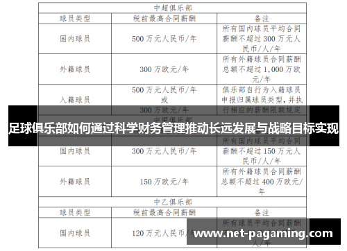 足球俱乐部如何通过科学财务管理推动长远发展与战略目标实现 足球俱乐部如何通过科学财务管理推动长远发展与战略目标实现